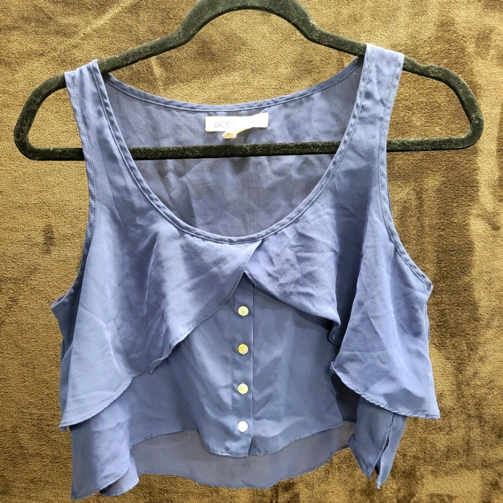 BCBGeneration SMALL Navy Blue Flowy Crop Top